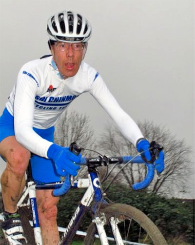 Vilas in action on cyclo cross bike